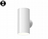 מנורת קיר מוגן מים כפול LED CCT בודד בשחור ולבן אפ דאון דגם עגור