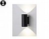 מנורת קיר מוגן מים LED CCT בודד בשחור ולבן דגם וולקן